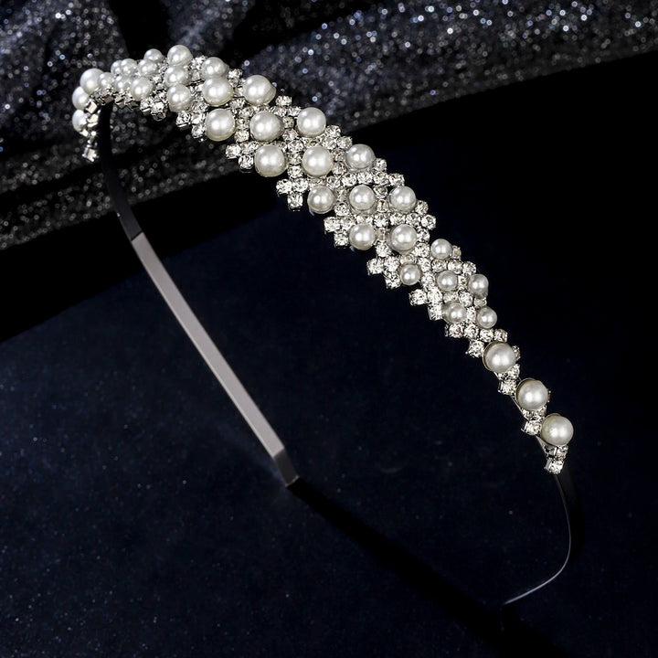 Serre-tête fin avec perles et strass élégant pour femme