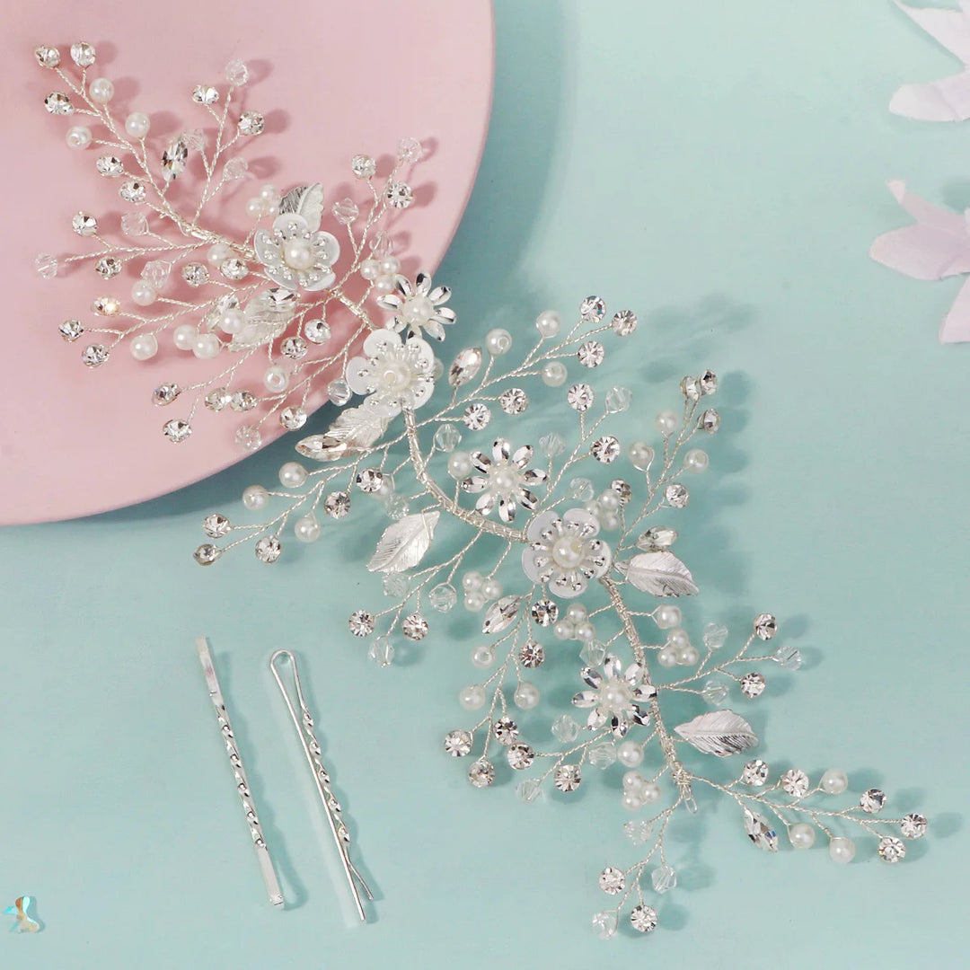 Épingle à Cheveux Mariage avec Perles et Cristaux