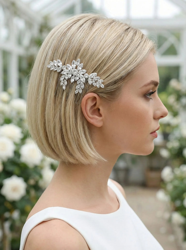 Peigne à Cheveux Cristal pour Chignon de Mariée