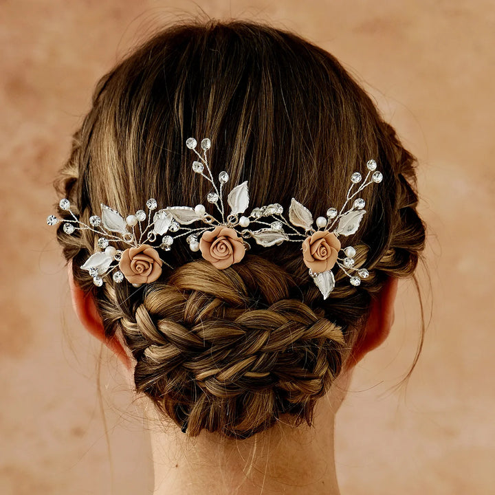 Épingles à Cheveux Décoratifs pour Mariage – Lot de 3