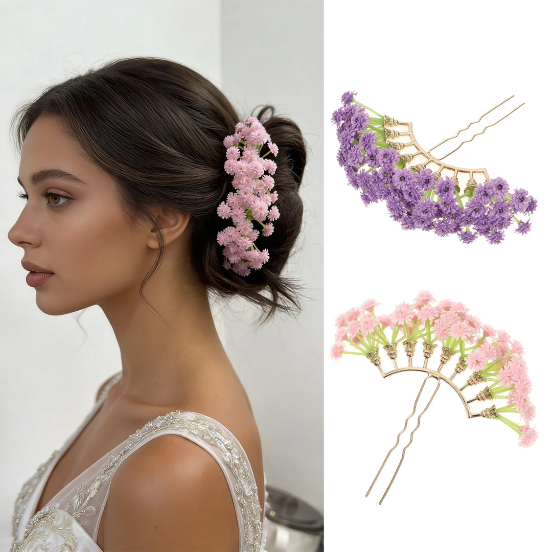 Épingle à cheveux fleurs marguerite bohème chic