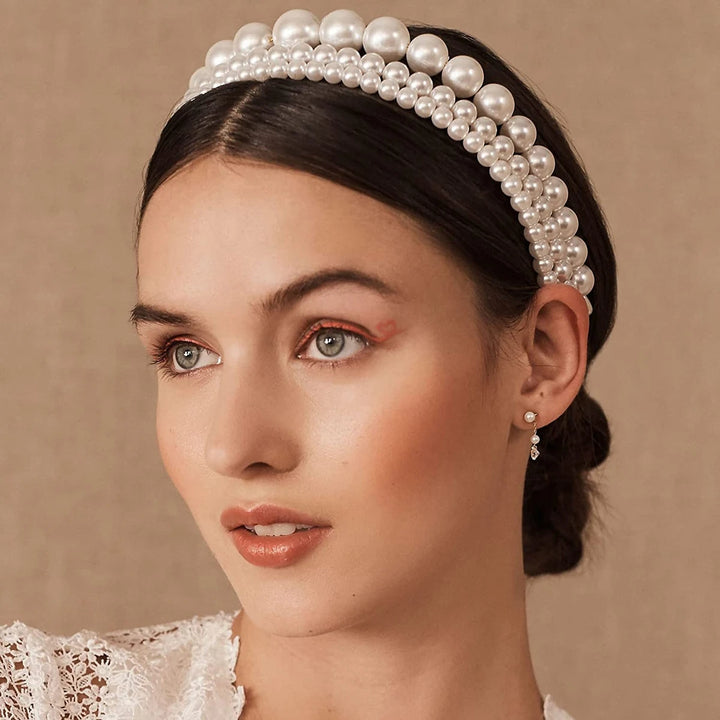 Lot de 3 serre-têtes avec perles élégants pour femme