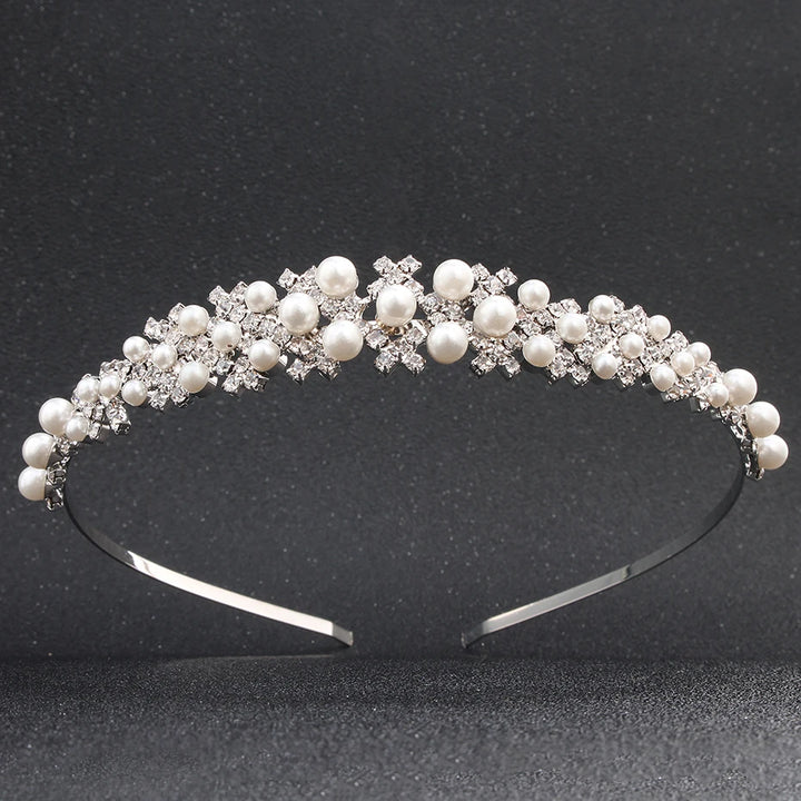 Serre-tête fin avec perles et strass élégant pour femme