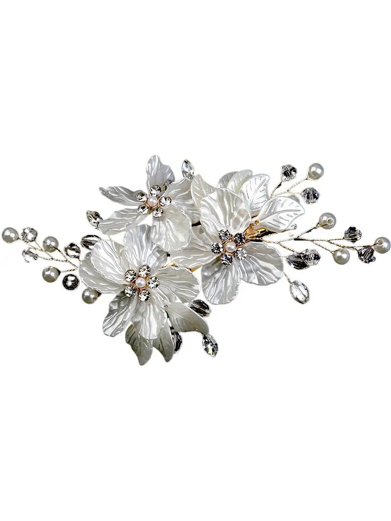 Peigne à Cheveux Mariage Fleurs Blanches – Élégance Florale