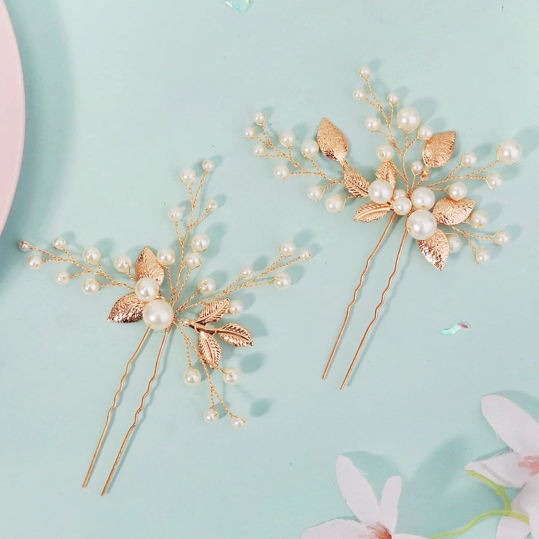 Épingle à cheveux chic fleurs et perles pour mariage