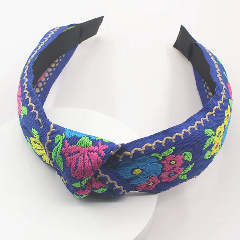 Serre-tête tissu bohème fleuri femme accessoire cheveux coloré