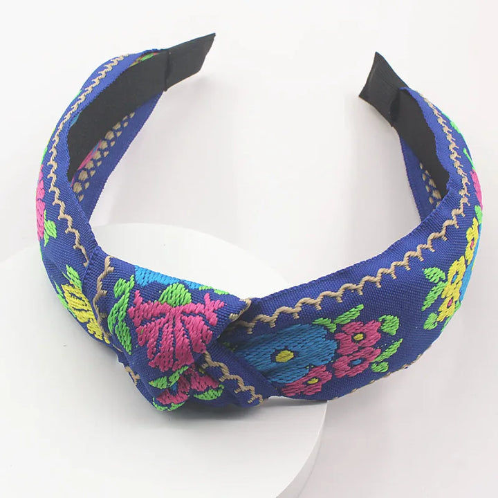 Serre-tête tissu bohème fleuri femme accessoire cheveux coloré