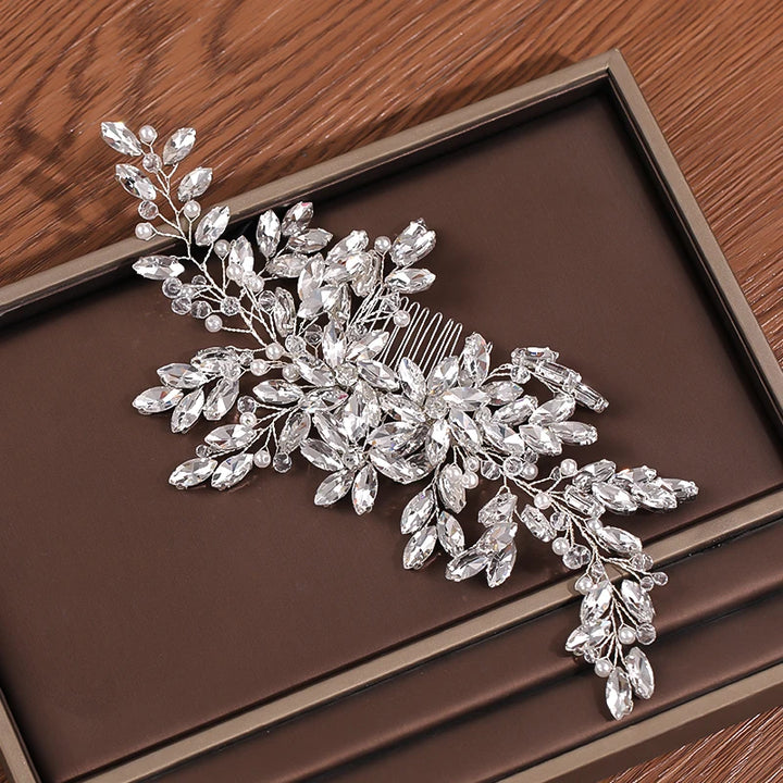 Peigne à Cheveux pour Mariage avec Strass – Accessoire Floral Élégant pour Chignon