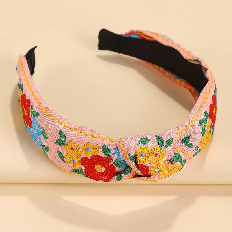 Serre-tête tissu bohème fleuri femme accessoire cheveux coloré