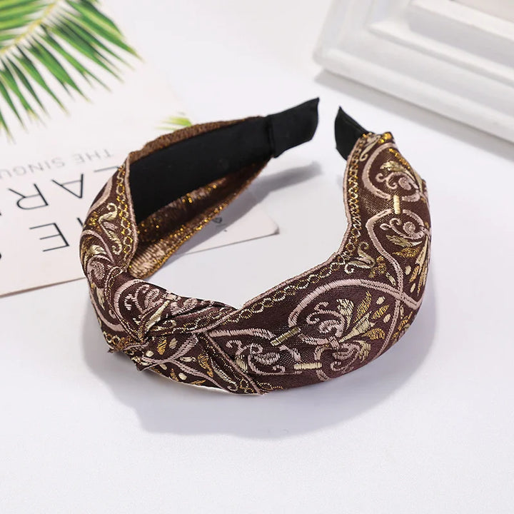 Serre-tête tissu bohème fleuri femme accessoire cheveux coloré