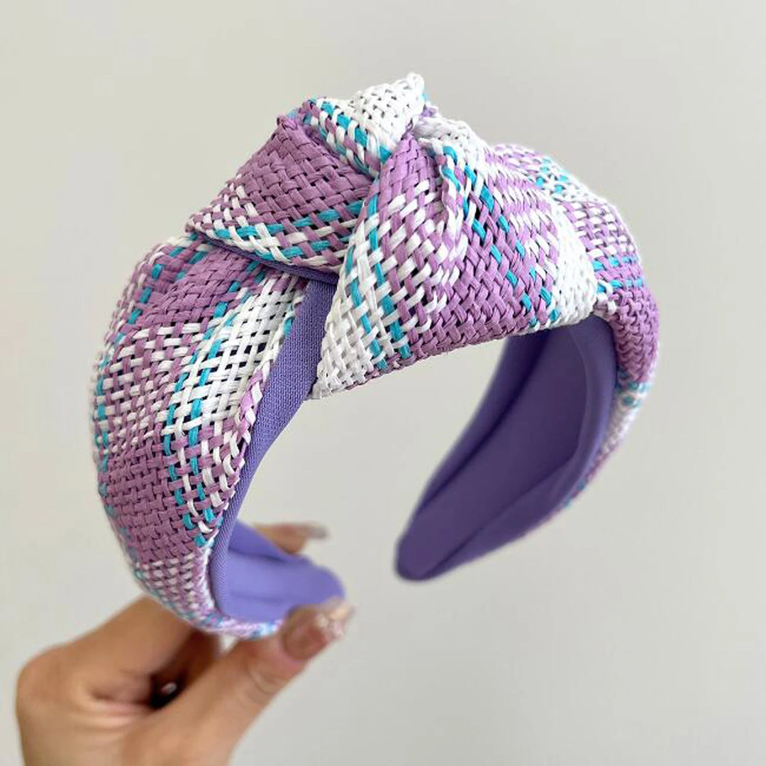 Serre-tête Tweed Coloré Femme – Bandeau Nœud Chic Multicolore
