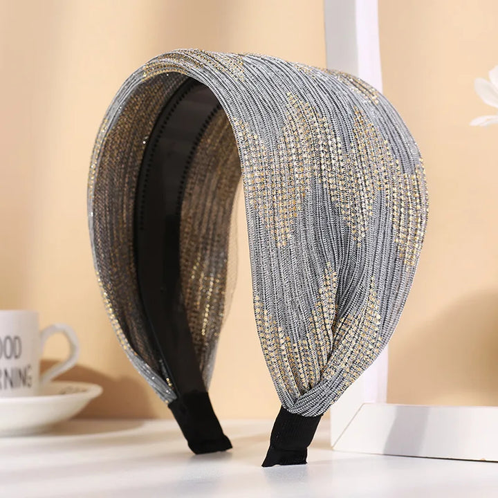Serre-tête large tissu brillant femme accessoire cheveux chic