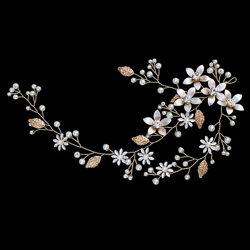 Épingle à Cheveux pour Mariage en Style Bohème Dorée – Élégance Naturelle