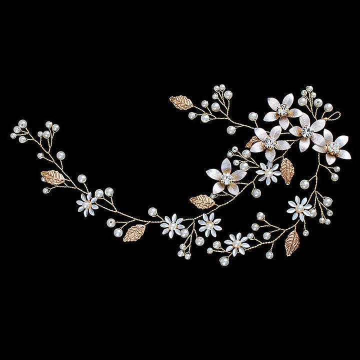 Épingle à Cheveux pour Mariage en Style Bohème Dorée – Élégance Naturelle