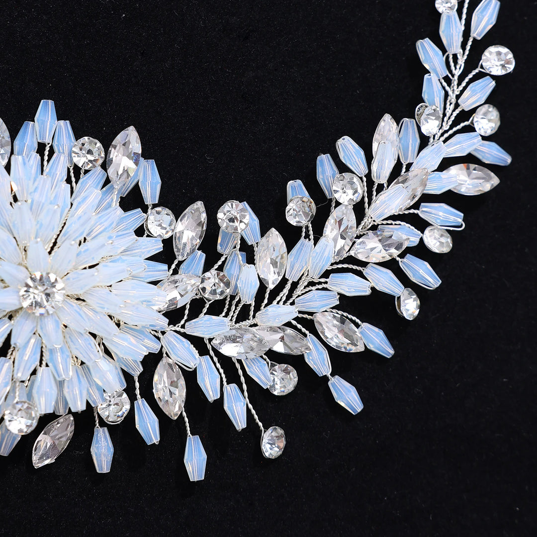 Peigne Cheveux Mariage Floral en Cristal – Élégance Bohème Chic