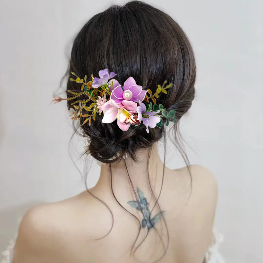Peigne à Cheveux Fleurs Stabilisées violet