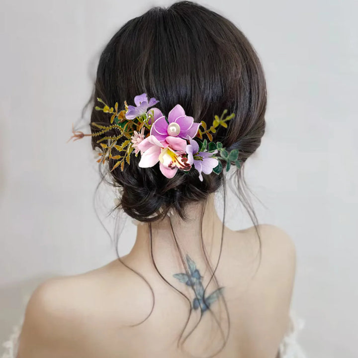 Peigne à Cheveux Fleurs Stabilisées violet