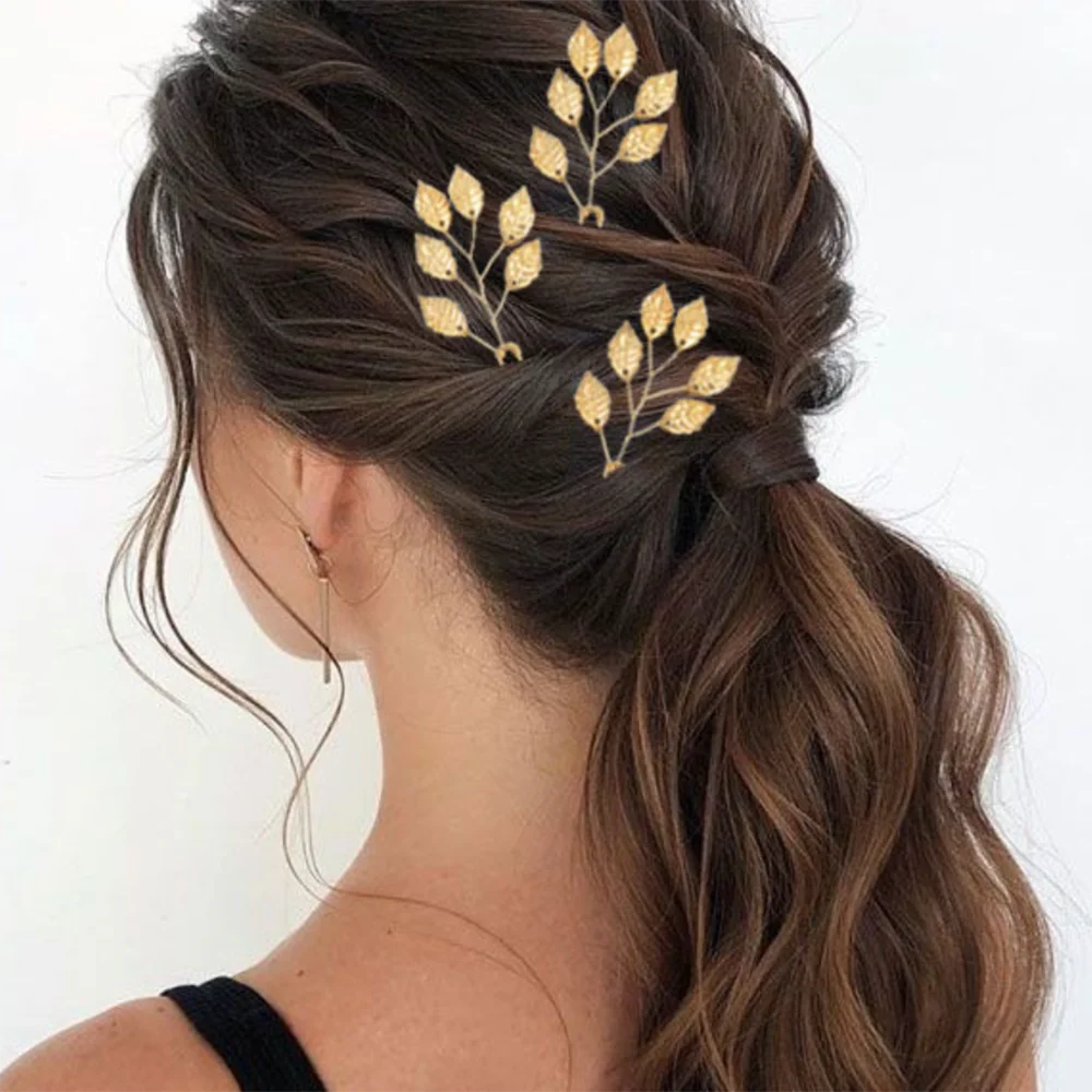 Épingle à cheveux feuille pour mariage bohème