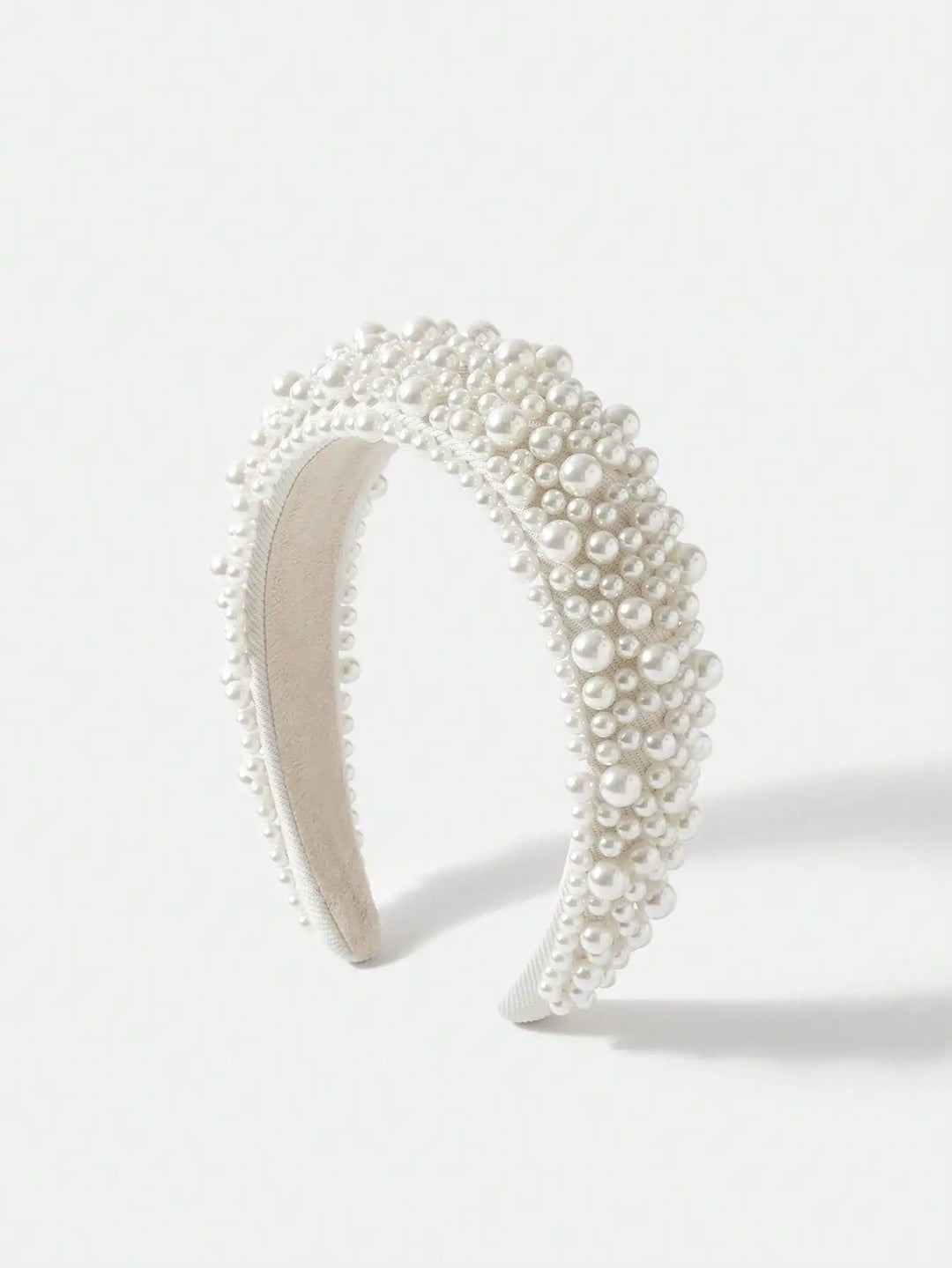 Serre-tête de mariage avec perles, large et élégant pour femme