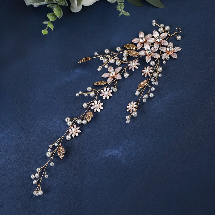 Épingle à Cheveux Mariage Bohème Dorée – Élégance Naturelle