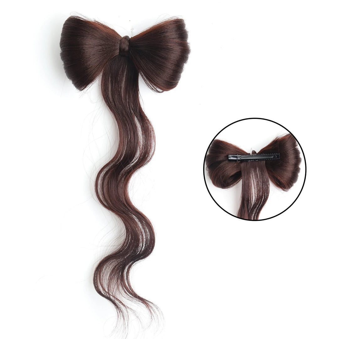 Postiche Cheveux Papillon Nœud - Extension Mèches Ondulées