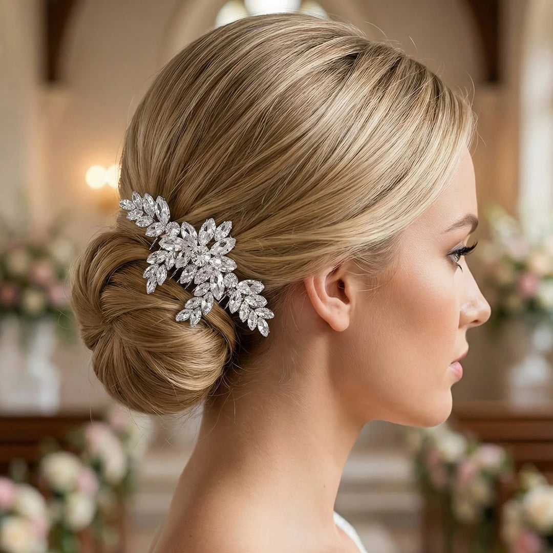Peigne à Cheveux Cristal pour Chignon de Mariée
