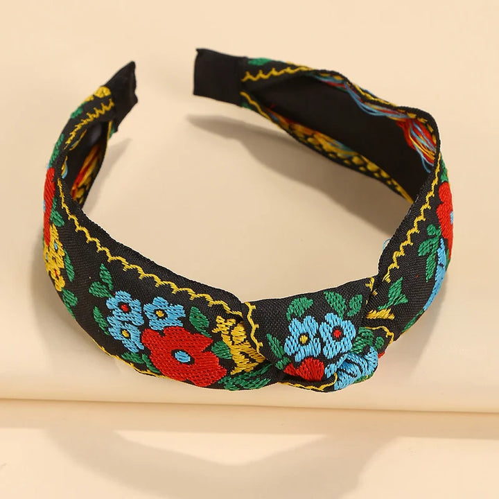 Serre-tête tissu bohème fleuri femme accessoire cheveux coloré