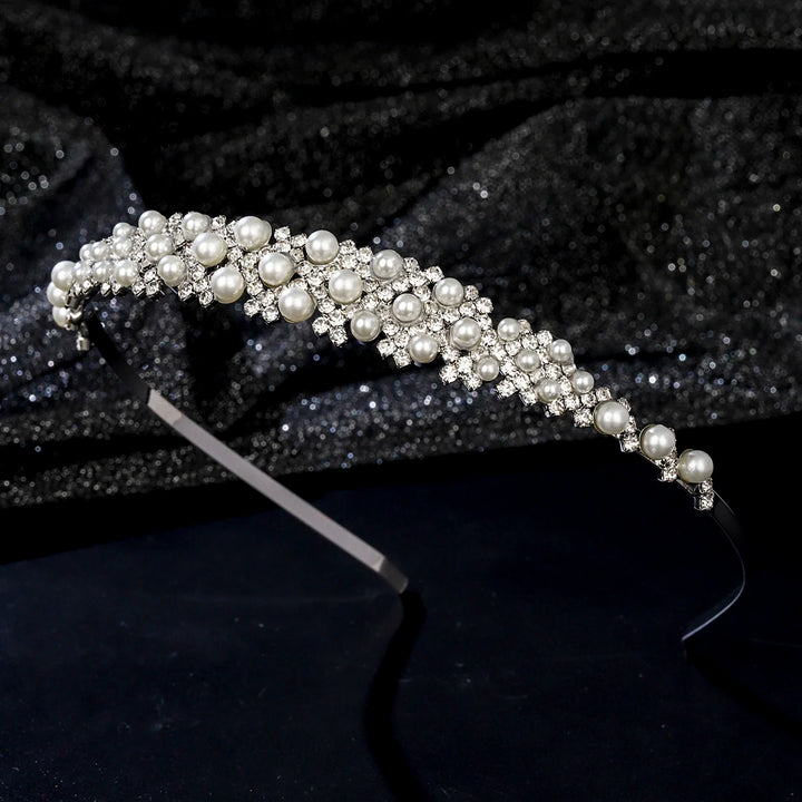 Serre-tête fin avec perles et strass élégant pour femme