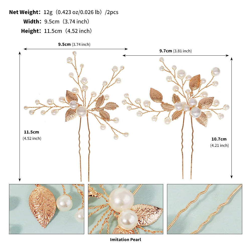 Épingle à cheveux chic fleurs et perles pour mariage