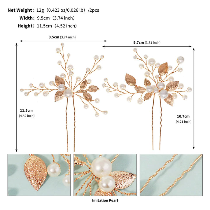 Épingle à cheveux chic fleurs et perles pour mariage