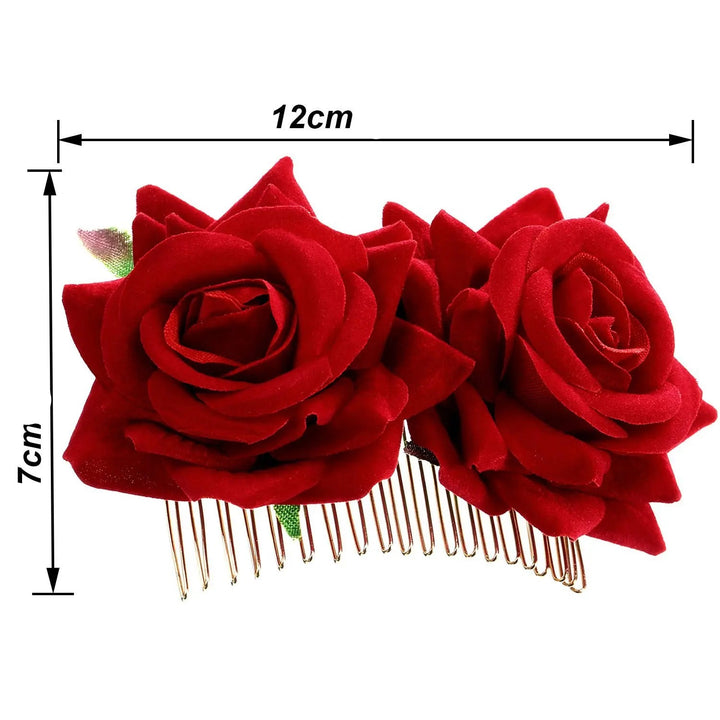 Peigne à Cheveux Fleurs Roses 