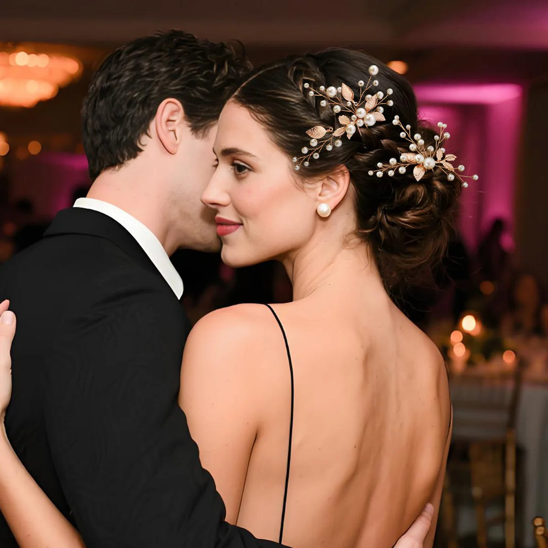 Épingle à cheveux chic fleurs et perles pour mariage