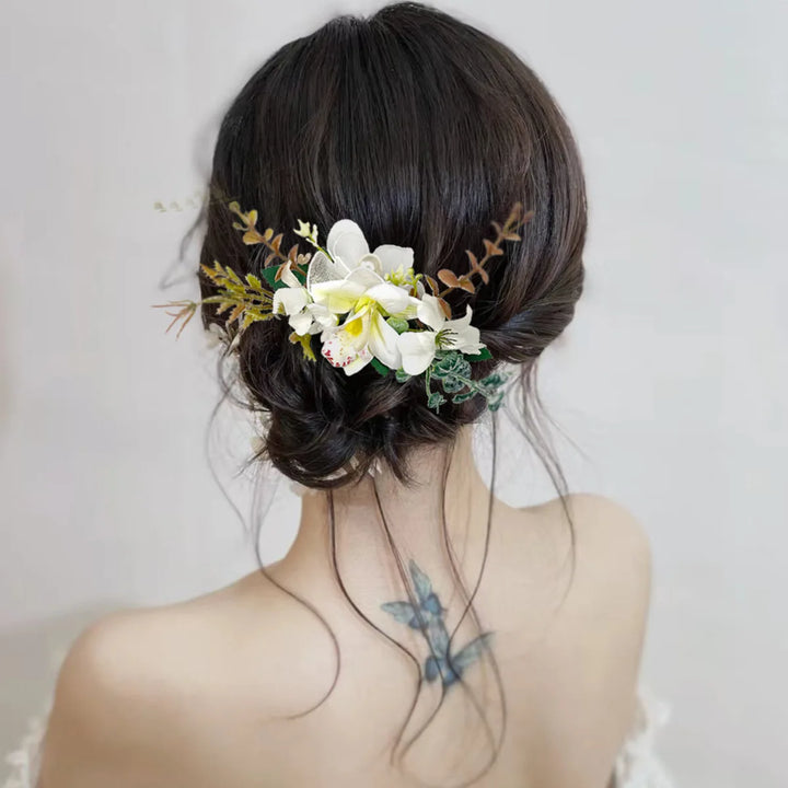 Peigne à Cheveux Fleurs Stabilisées blanches