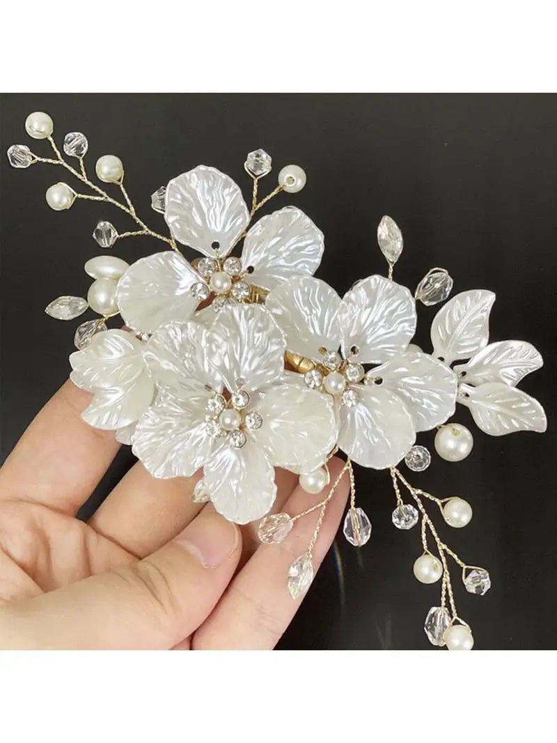 Peigne à Cheveux Mariage Fleurs Blanches – Élégance Florale