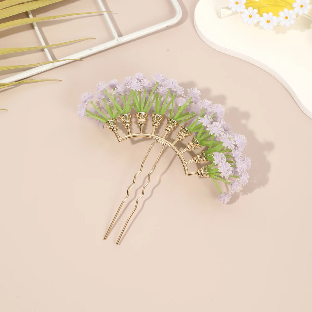 Épingle à cheveux fleurs marguerite rose bohème chic