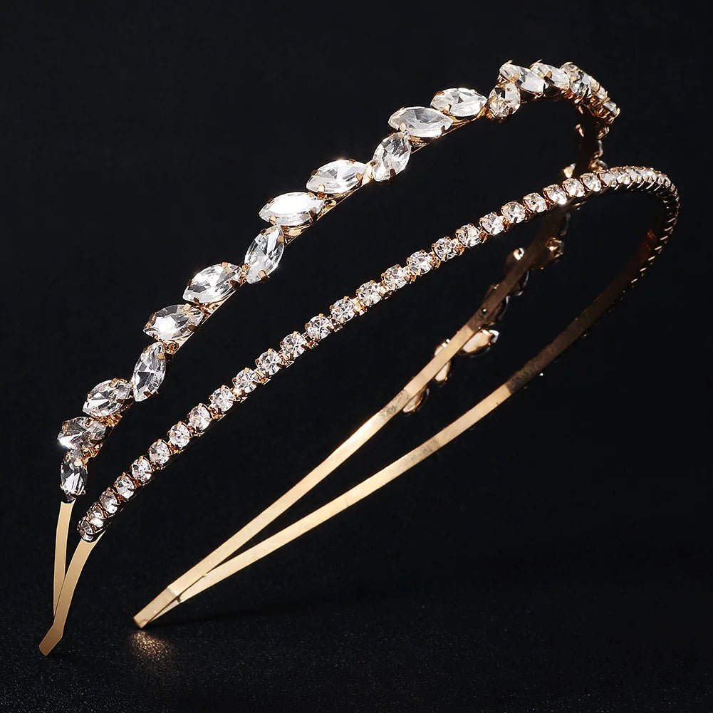 Serre-tête fin avec strass élégant pour femme chic