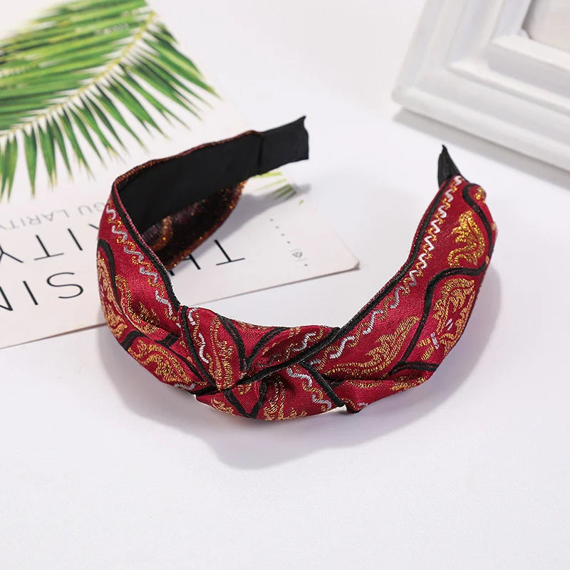 Serre-tête tissu bohème fleuri femme accessoire cheveux coloré