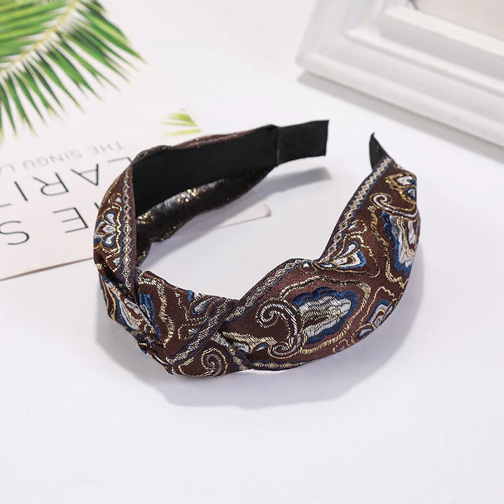 Serre-tête tissu bohème fleuri femme accessoire cheveux coloré
