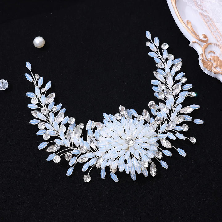 Peigne Cheveux Mariage Floral en Cristal – Élégance Bohème Chic