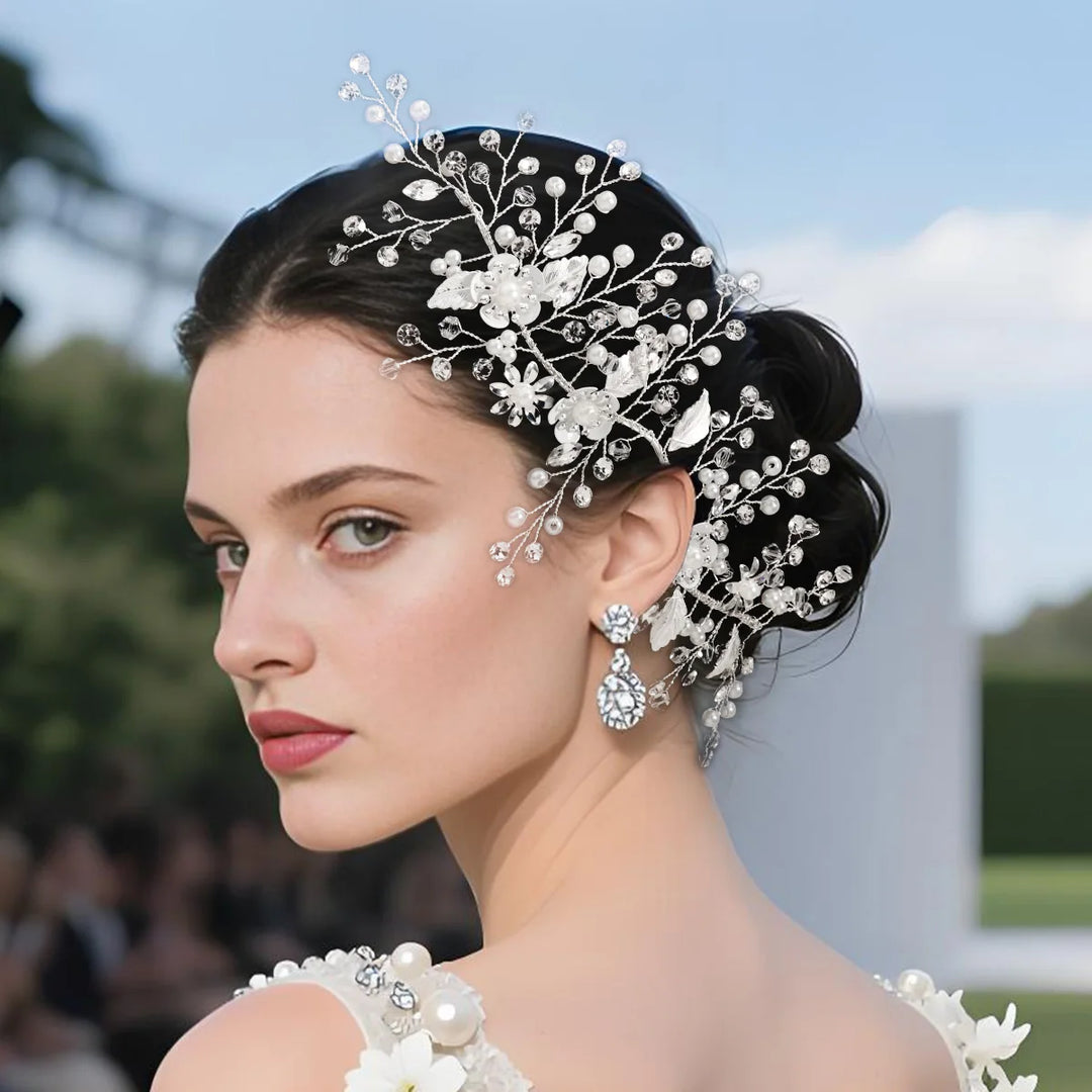 Épingle à Cheveux Mariage avec Perles et Cristaux