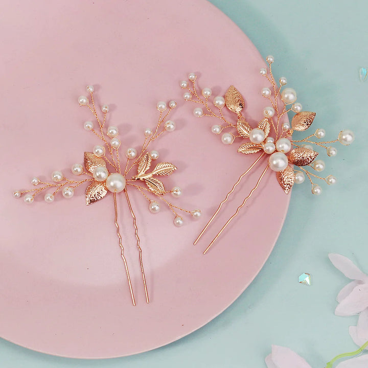 Épingle à cheveux chic fleurs et perles pour mariage