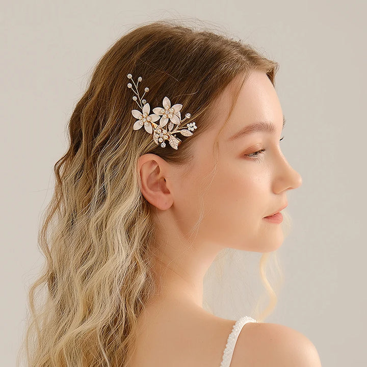 Épingle à Cheveux Mariage Dorée – Élégance Délicate