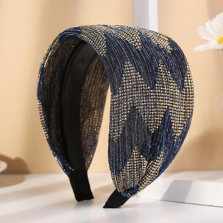 Serre-tête large tissu brillant femme accessoire cheveux chic