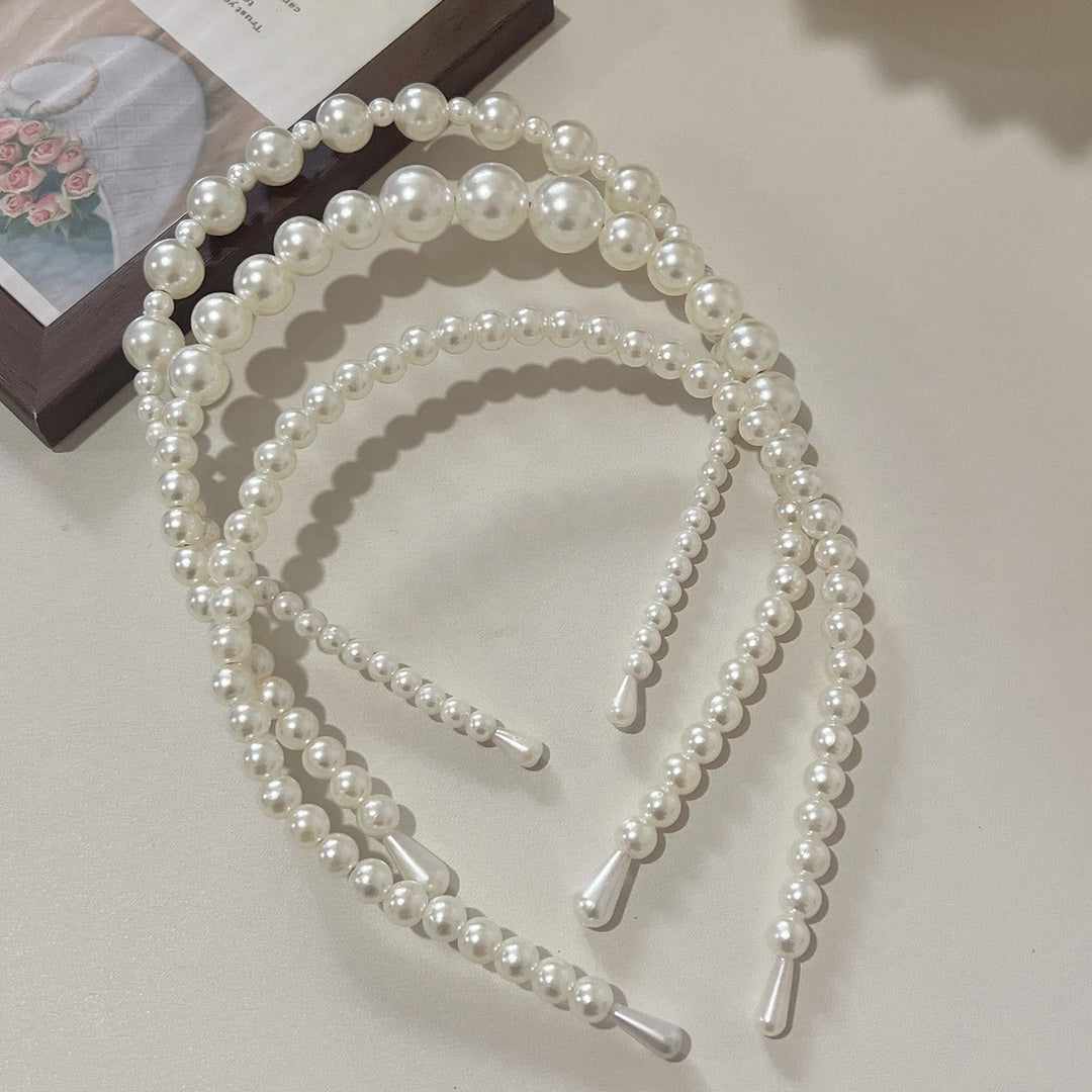 Lot de 3 serre-têtes avec perles élégants pour femme