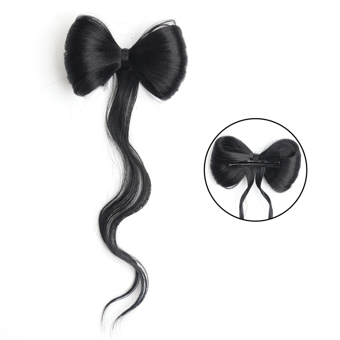 Postiche Cheveux Papillon Nœud - Extension Mèches Ondulées