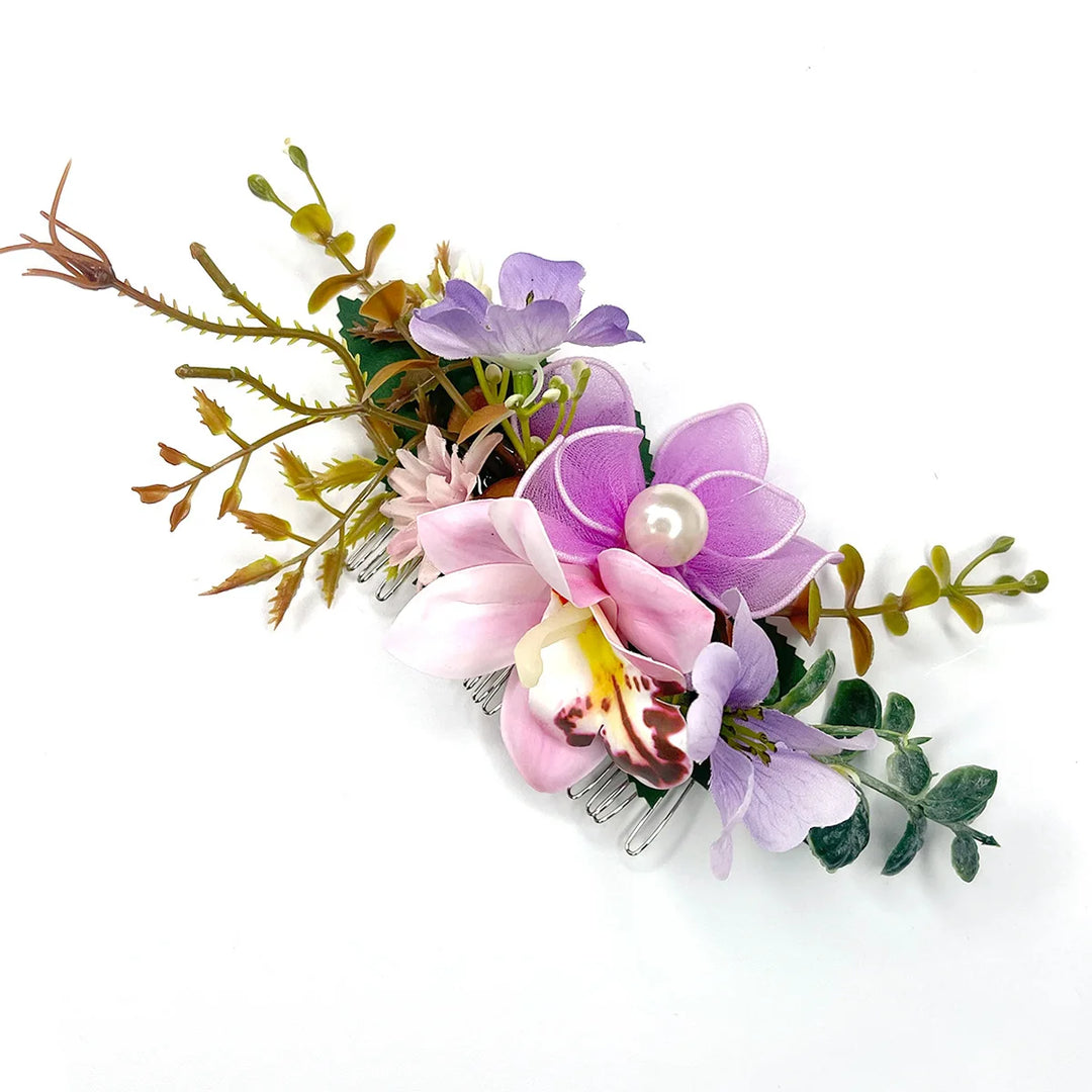 Peigne à Cheveux Fleurs Stabilisées violet
