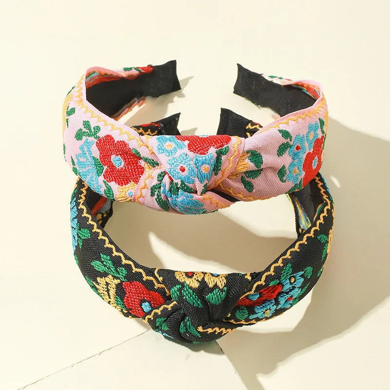 Serre-tête tissu bohème fleuri femme accessoire cheveux coloré