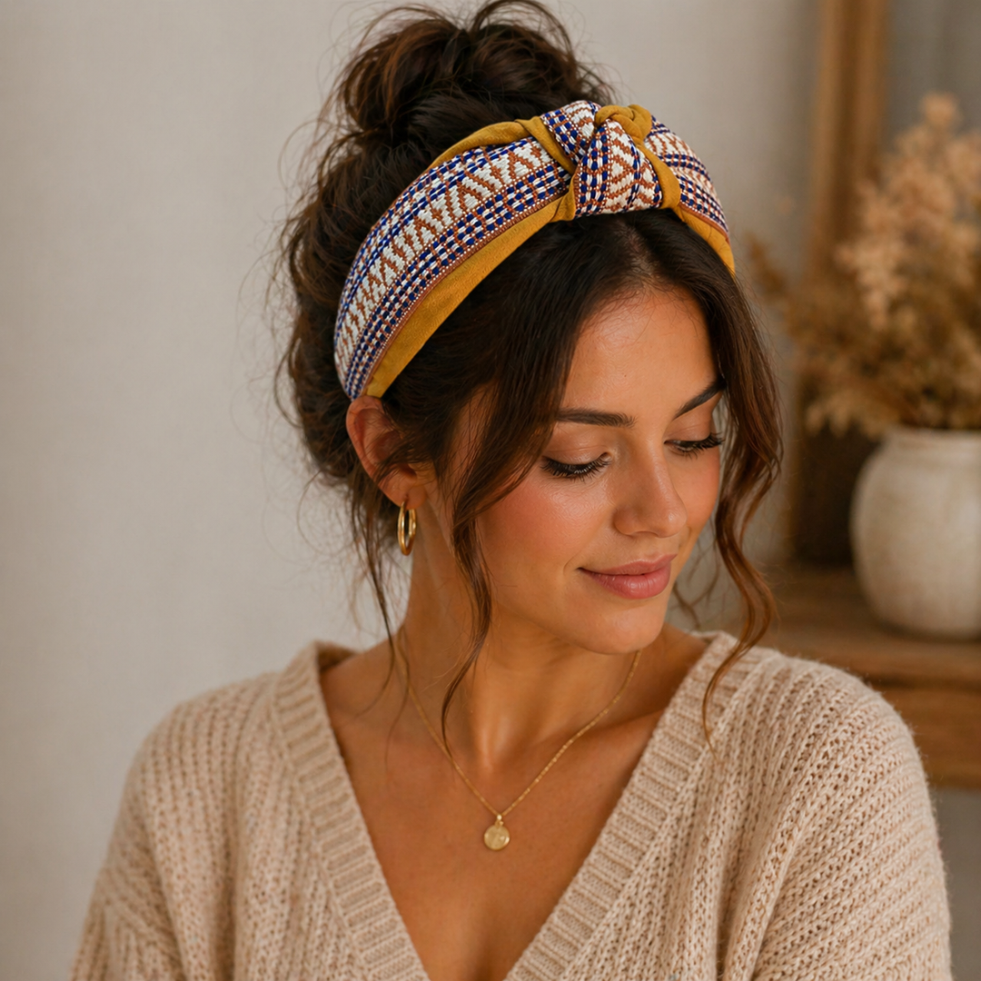 Serre-tête Tweed Vintage Femme – Bandeau Chic Automne - Hiver