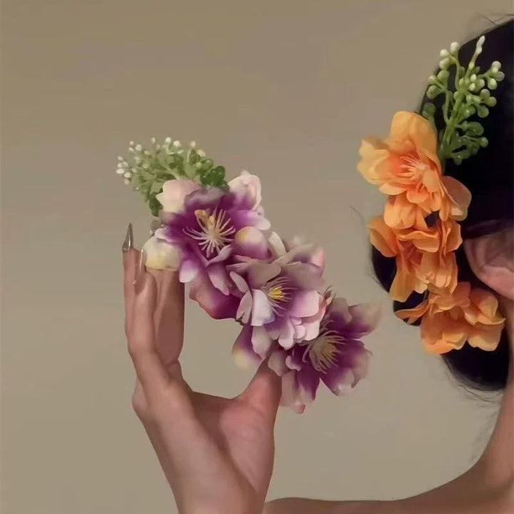Peigne à Cheveux Fleurs Colorées pour Mariage Bohème