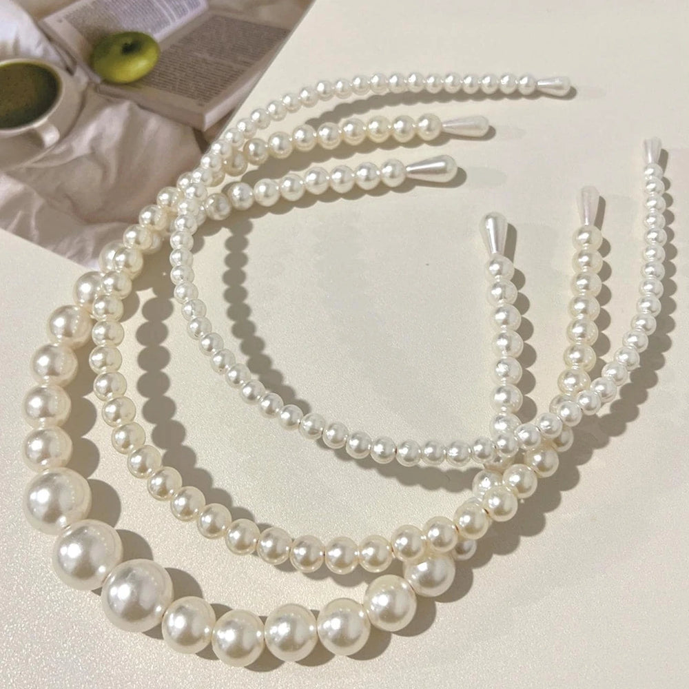 Lot de 3 serre-têtes avec perles élégants pour femme